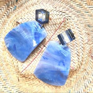 Rare RACHEL COMEY Furrow Earrings Blue Marble